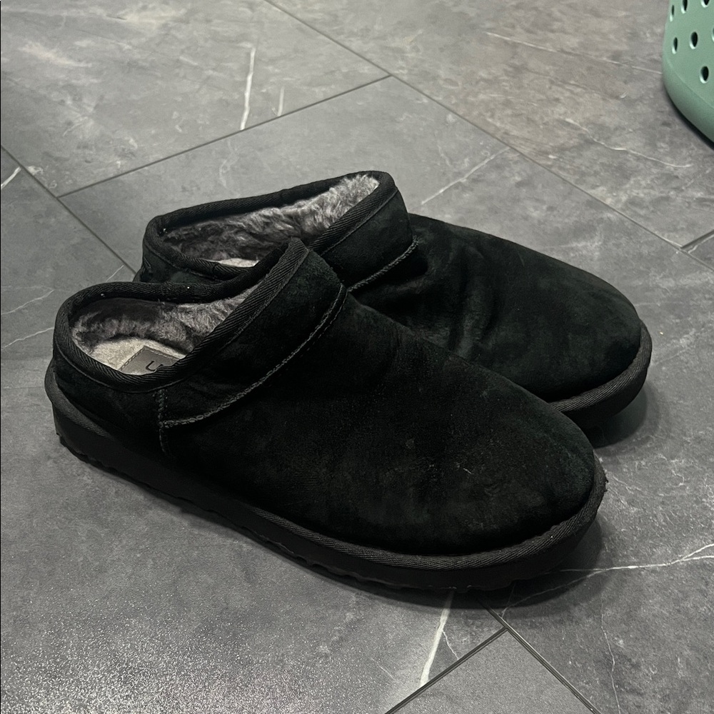 Uggs Black Suede Slip-On Shoes